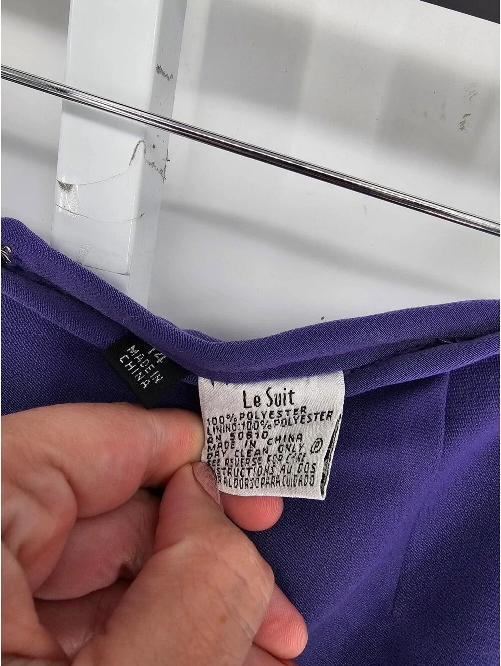 Le Suit Womens Sz 14 Solid Purple Midi Length Suit Skirt